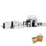 Maskin for papirposelaging med håndtak